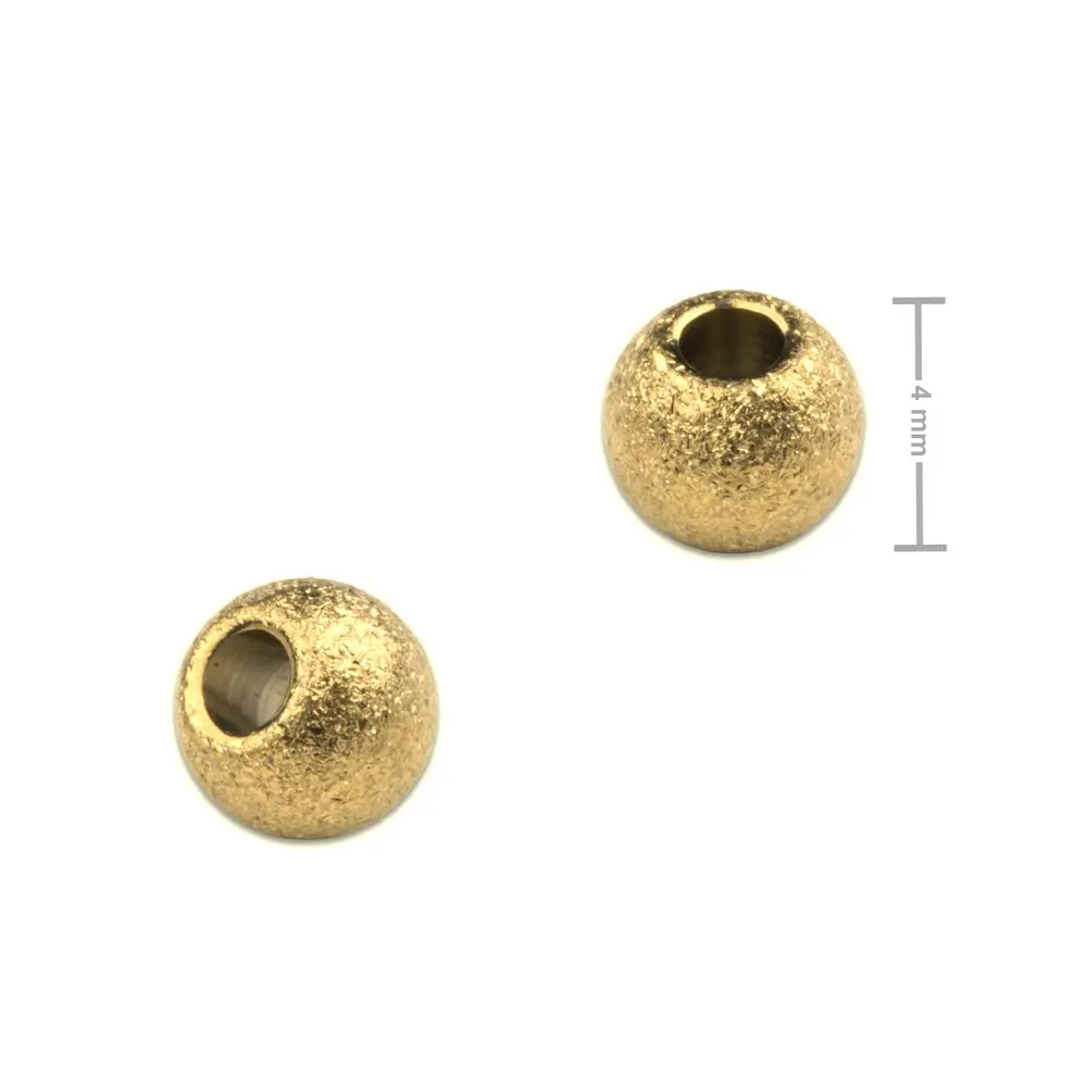 Korálek z chirurgické oceli 4 mm stardust matný v barvě zlata - 6 ks