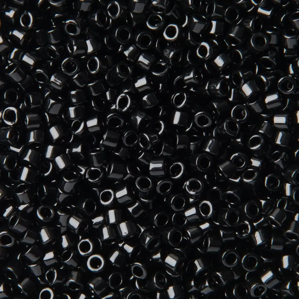 Miyuki Rokajlové korálky - Miyuki Delica 11/0 (DB-010) Opaque black - 3 g