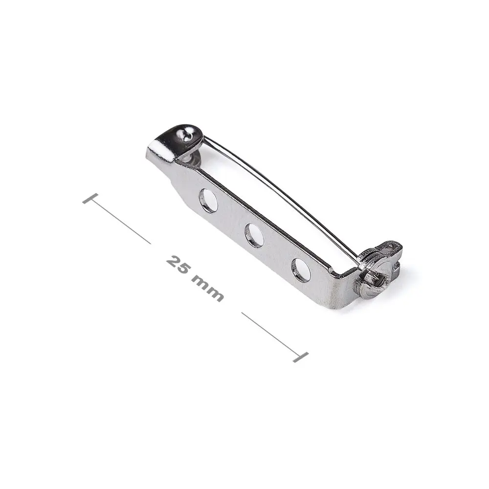 Brožový můstek 25 mm v barvě platiny -