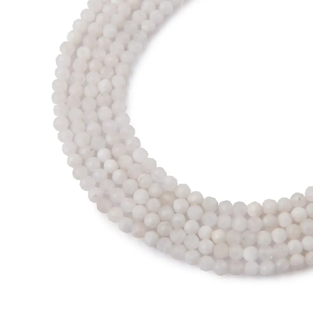 Korálky z minerálu Měsíční kámen 3 mm broušené - 18 cm