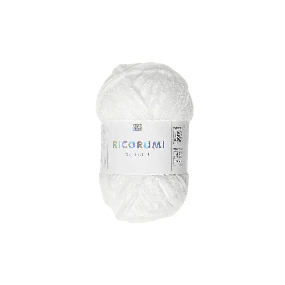 Rico Design Žinylková příze Ricorumi Nilli Nilli odstín 001 bílá - 3 ks