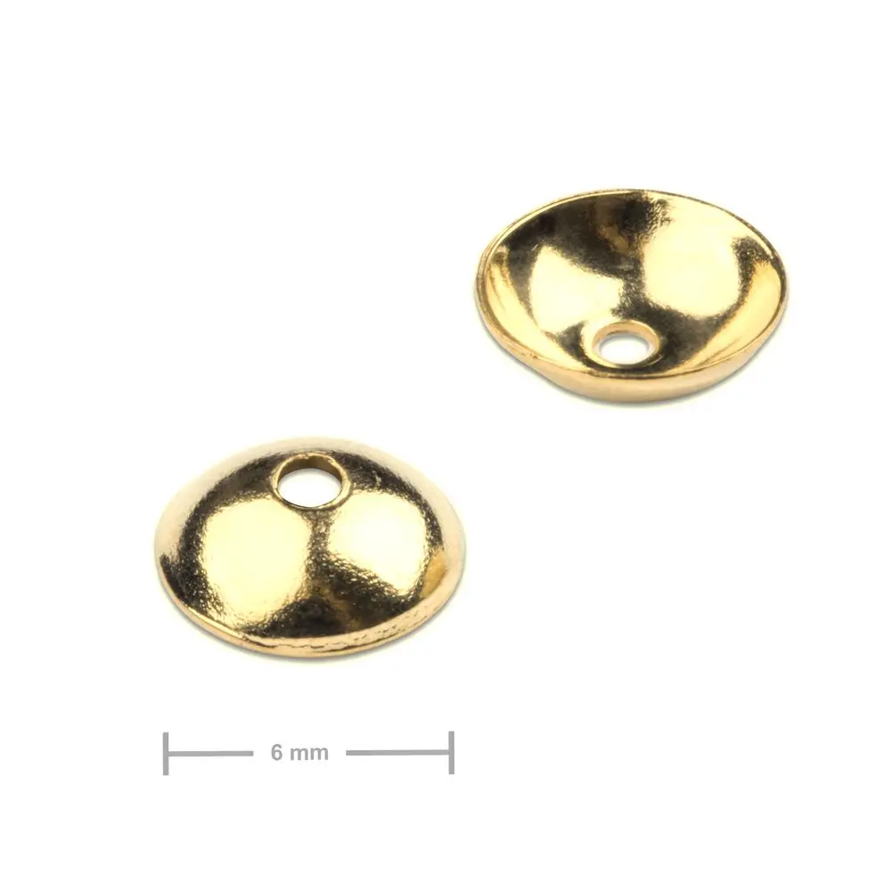 Kaplík z chirurgické oceli 6 mm v barvě zlata - 10 ks