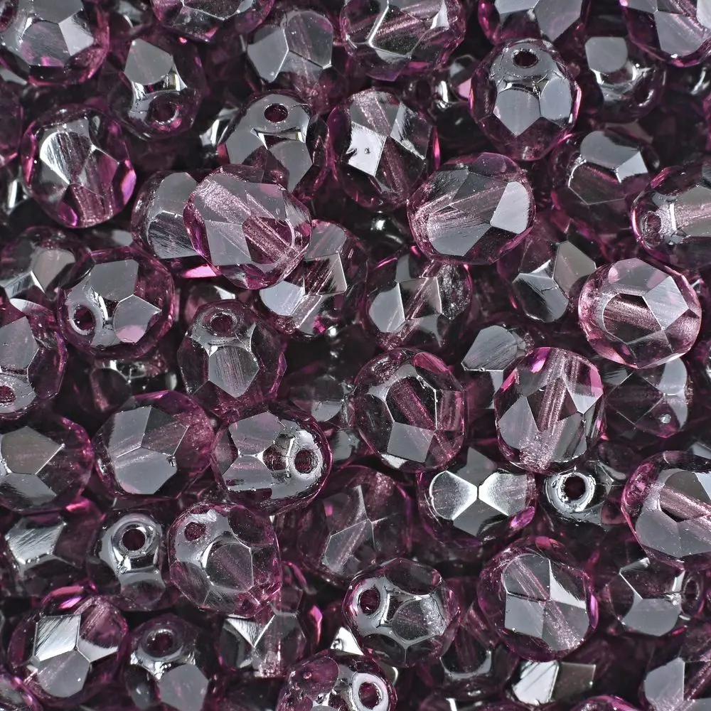 Manumi české broušené korálky 6 mm Med Amethyst - 150 ks