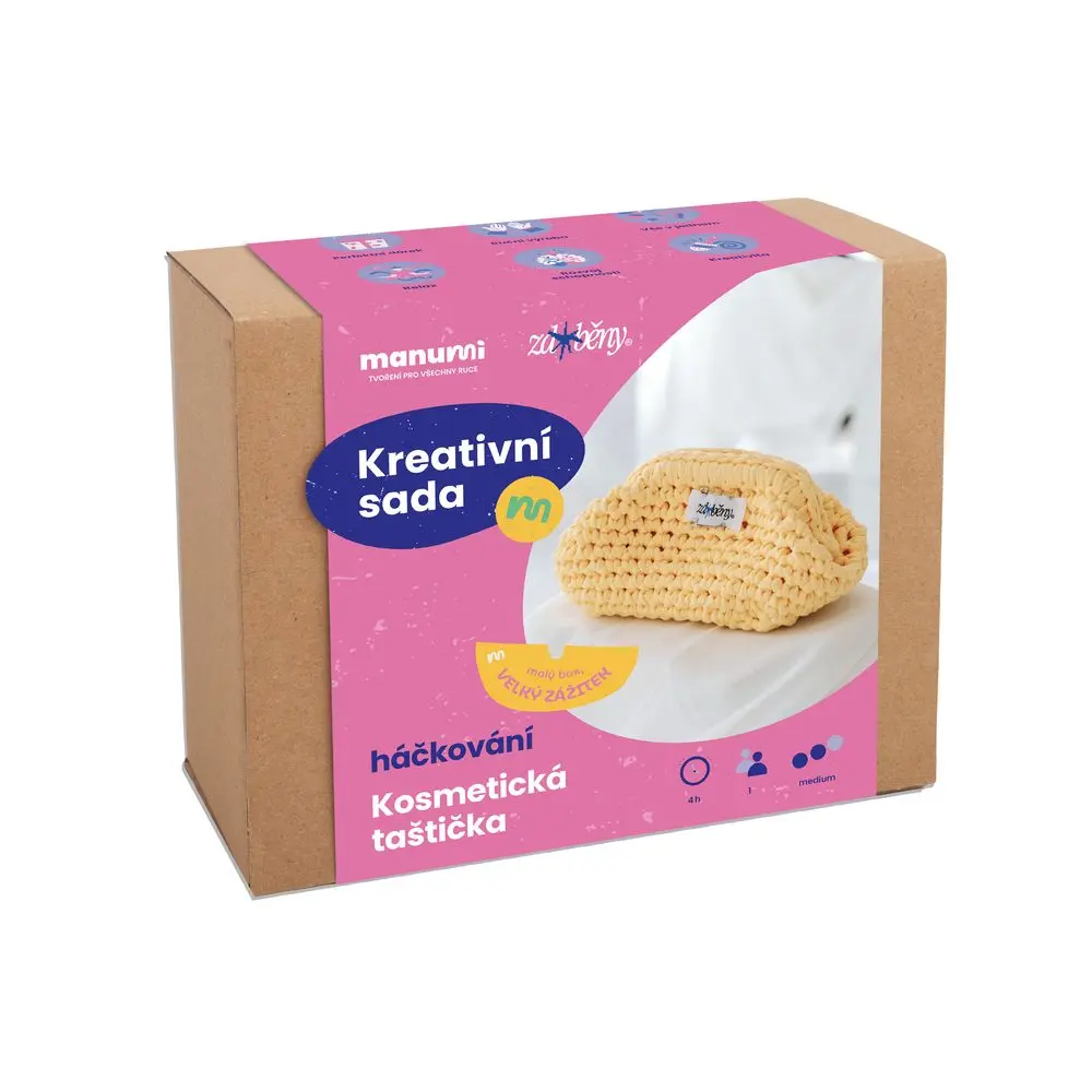 Manumi kreativní sada na háčkovanou kosmetickou taštičku - 1 ks