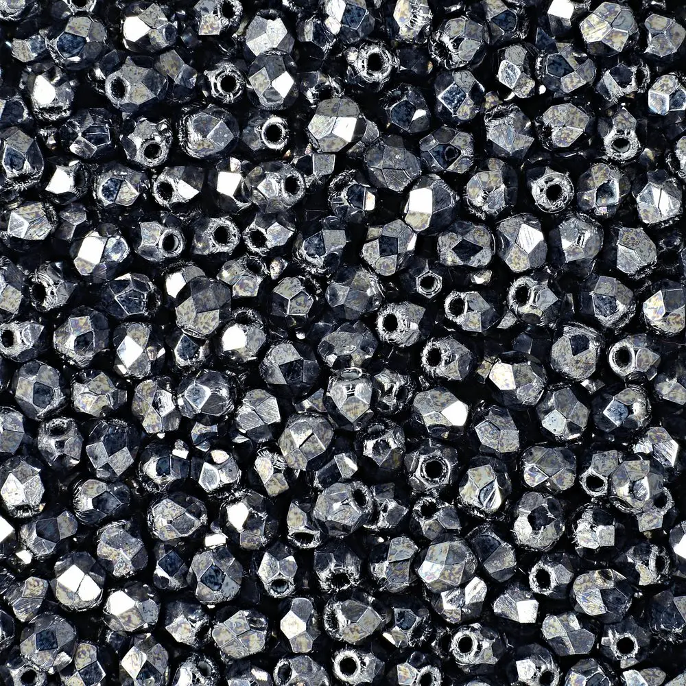 Manumi české broušené korálky 3 mm Hematite - 300 ks