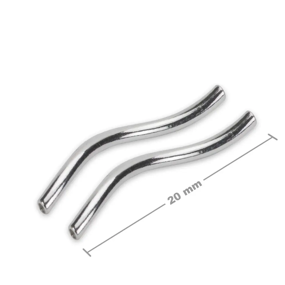 Stříbrná kroucená distanční trubička 20 x 1,5 mm - 2 ks