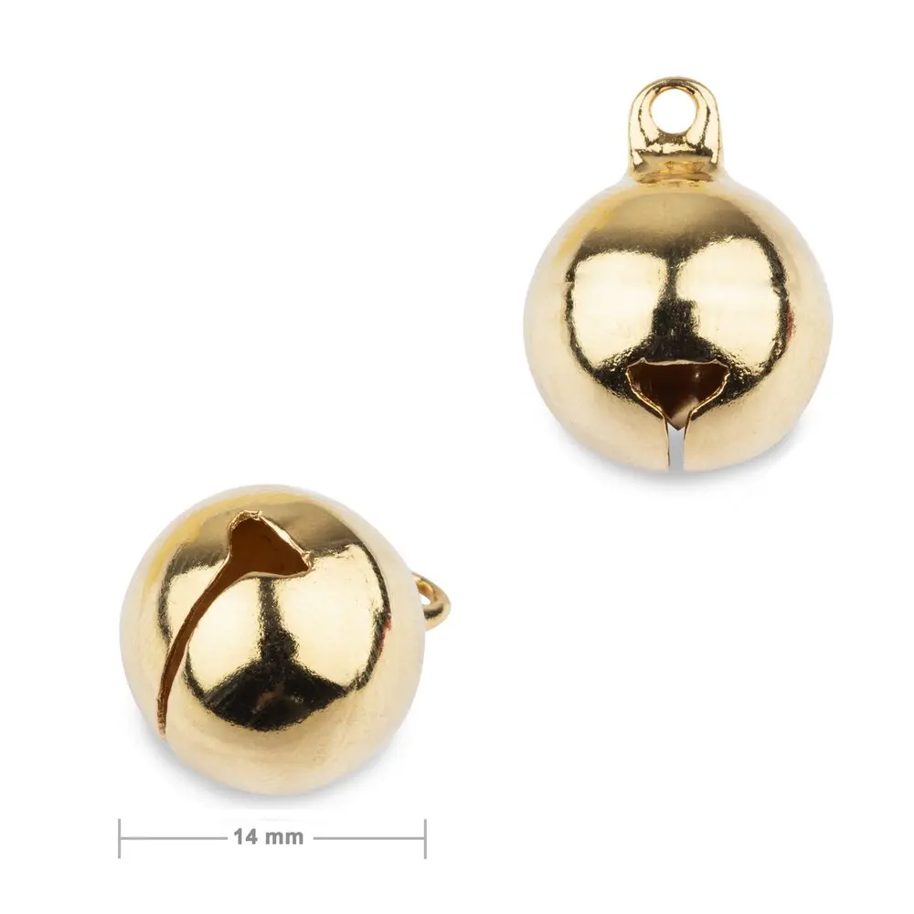 Bižuterní rolnička 18x14 mm v barvě zlata - 20 ks