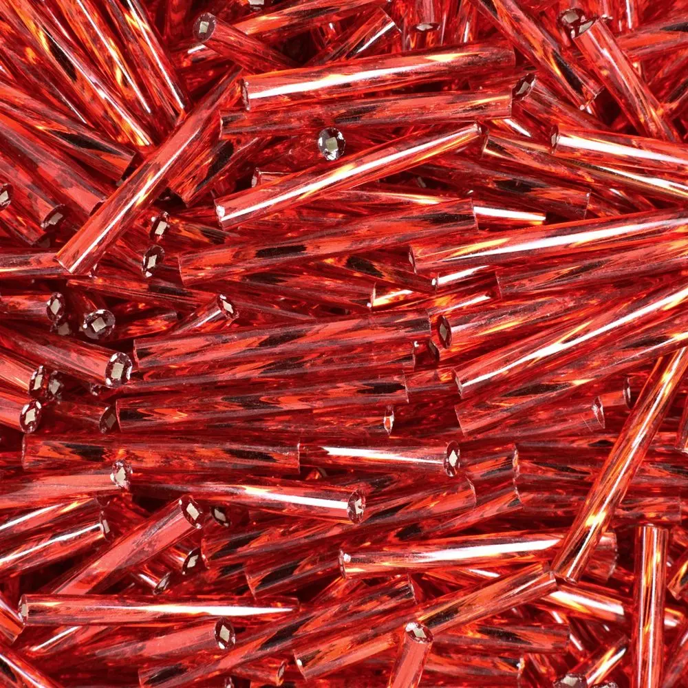 PRECIOSA ORNELA Korálky PRECIOSA skleněné trubičky kroucené 20 mm červené - 15 g