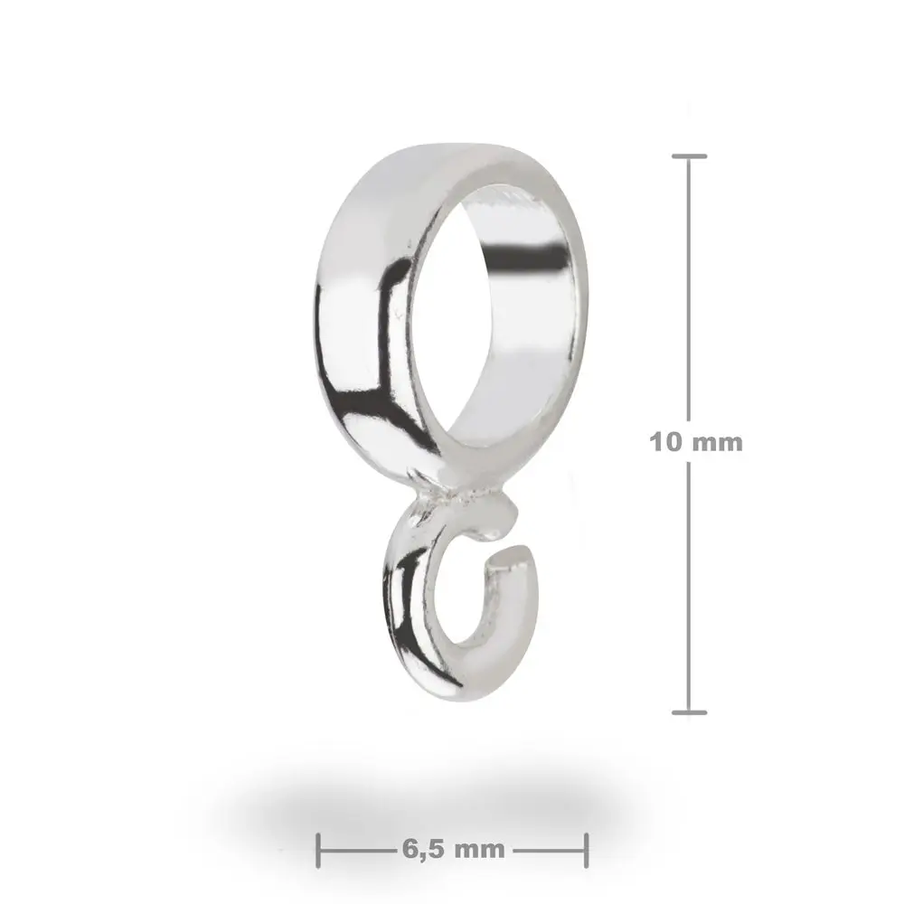 Stříbrná bižuterní šlupna 10 x 6,5 mm - 1 ks