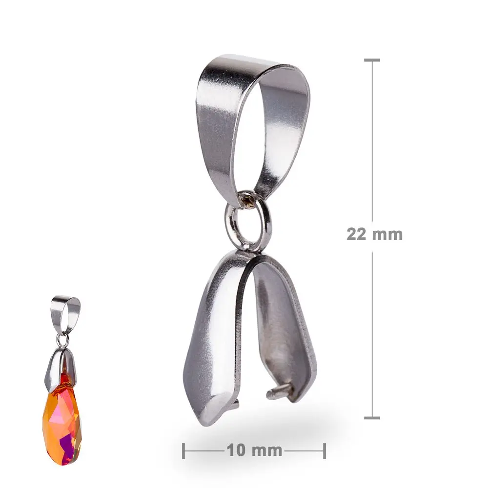 Bižuterní šlupna z chirurgické oceli 316L 22x10 mm - 2 ks