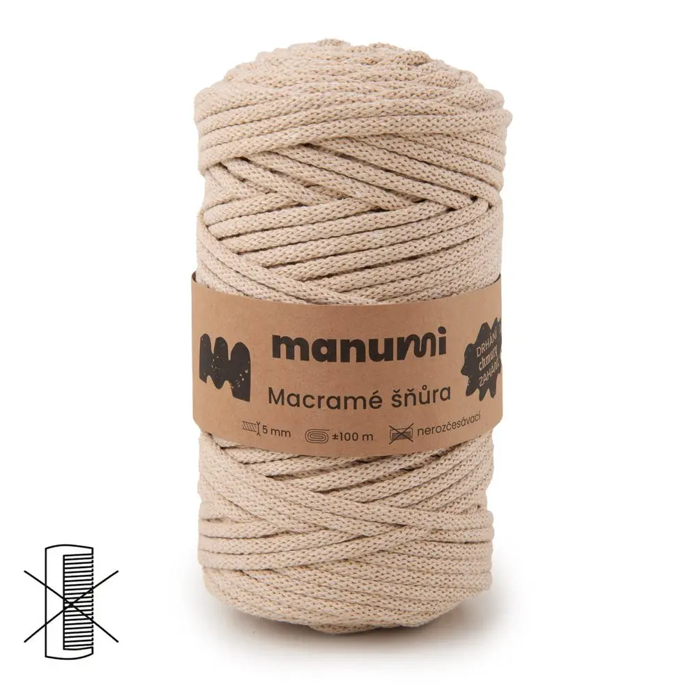 Manumi Macramé šňůra 5mm cappuccino - 1 ks