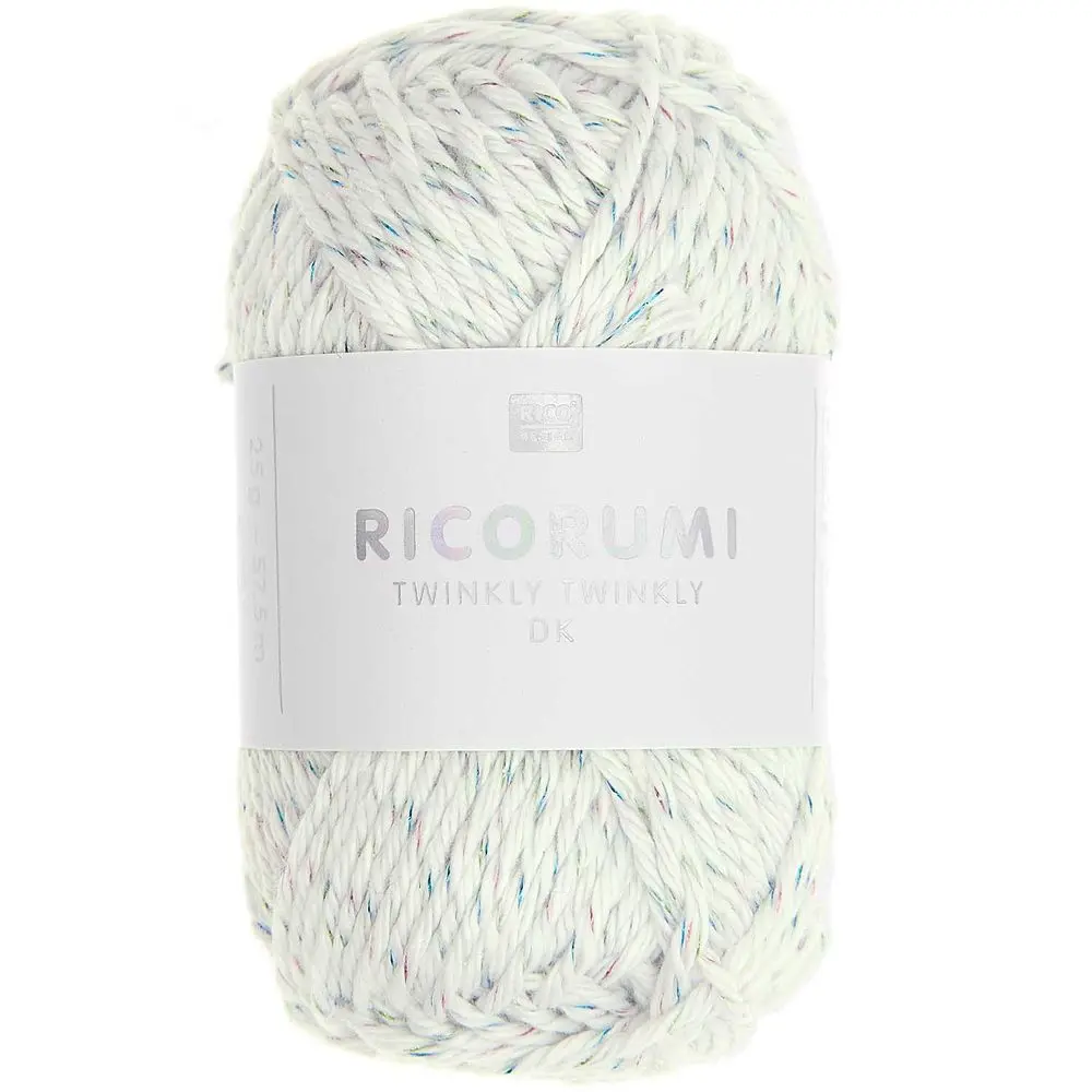 Rico Design Háčkovací příze Ricorumi Twinkly Twinkly odstín 002 bílá - 1 ks