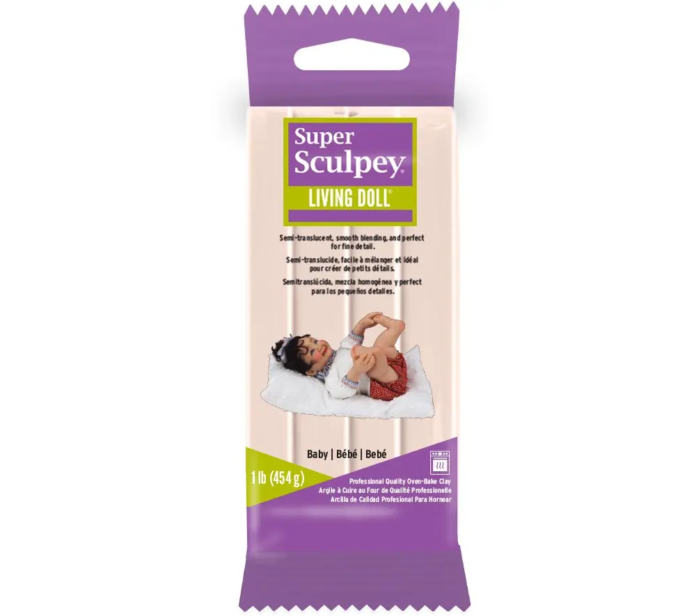 Sculpey Super 454 g Living Doll Baby béžová -