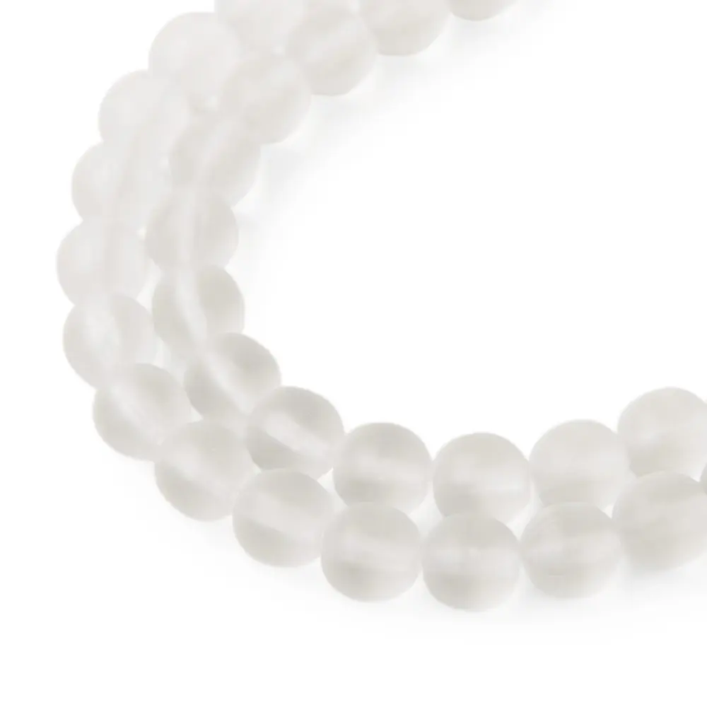 Manumi české skleněné mačkané kuličky 8 mm Crystal Matt - 110 ks
