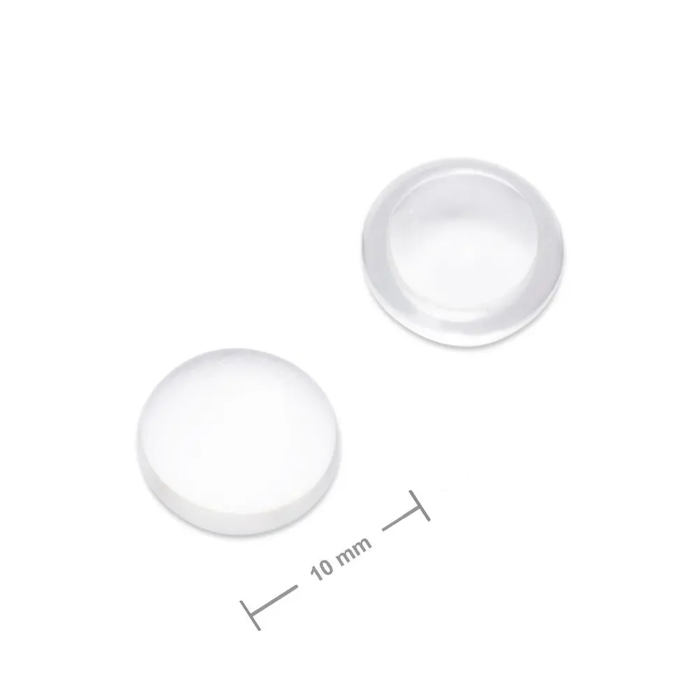 Skleněný kabošon 10 mm transparentní - 5 ks