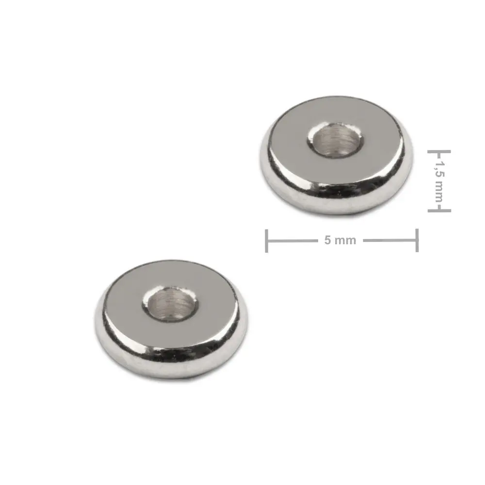 Distanční kroužek z chirurgické oceli placička 5 x 1,5 mm - 8 ks