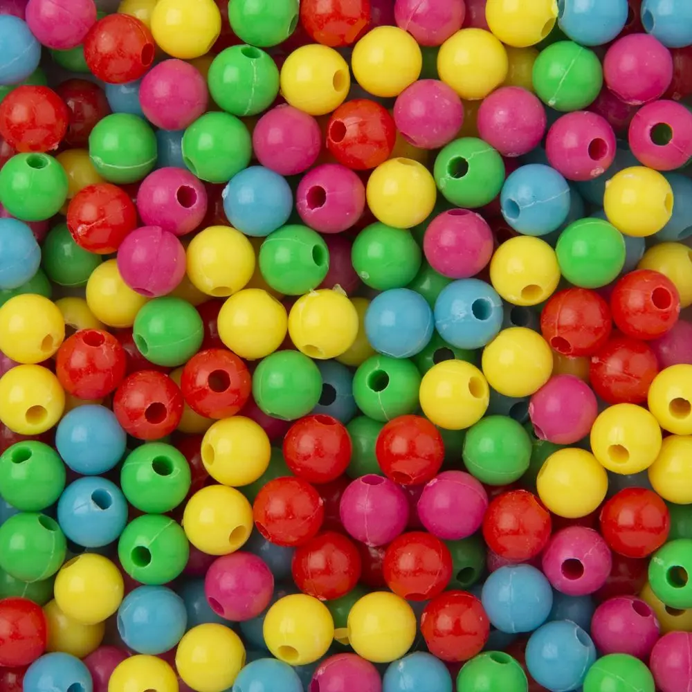 Manumi plastové korálky mix barevných kuliček 8 mm - 500 g