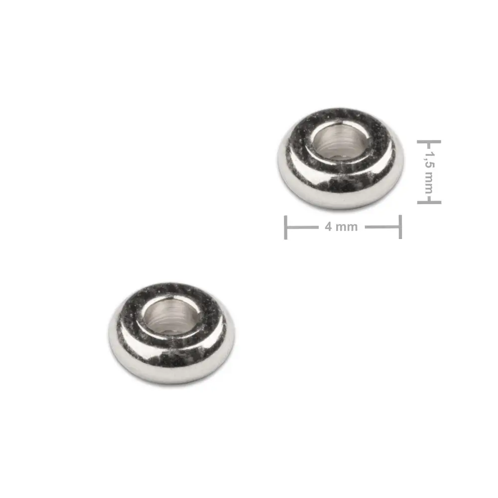 Distanční kroužek z chirurgické oceli placička 4 x 1,5 mm - 10 ks