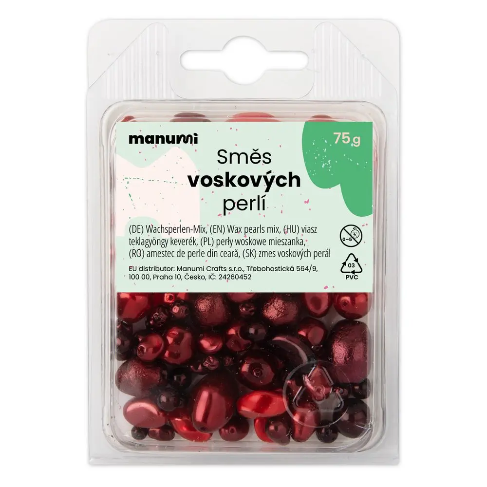 Manumi směs českých voskových perel červená - 300 g
