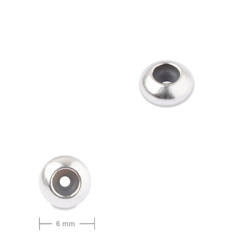 Manumi distanční kroužek se silikonovým jádrem 6x3 mm postříbřený - 2 ks