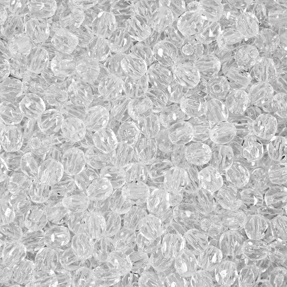 Manumi české broušené korálky 3 mm Crystal - 60 ks