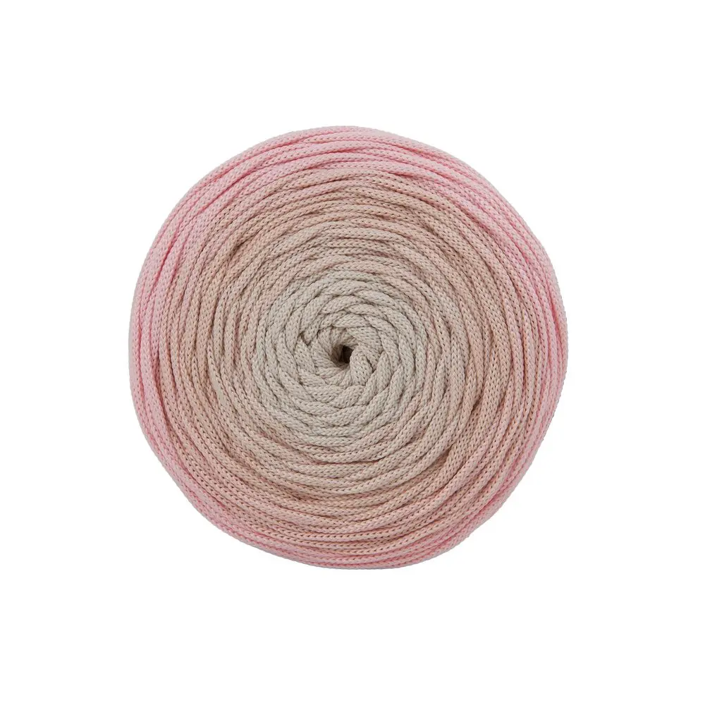 Manumi háčkovací polyesterová šňůra 5 mm ombré růžová -