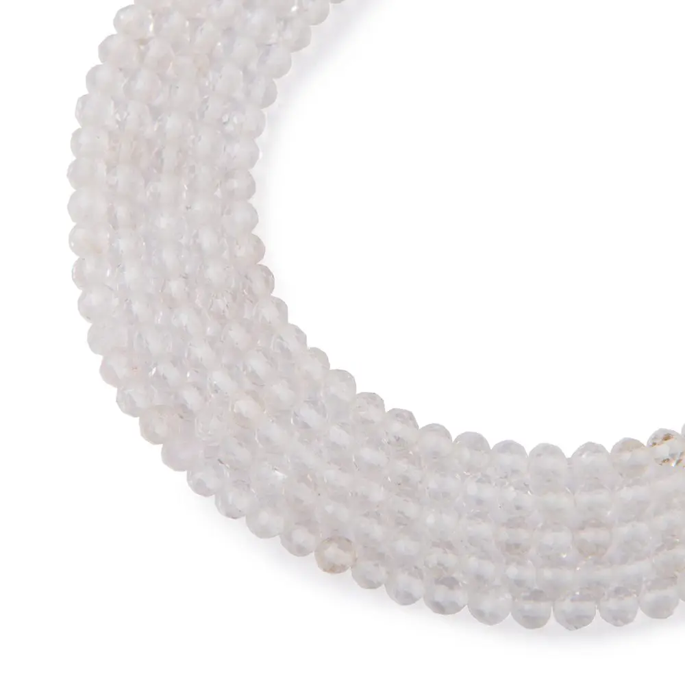 Korálky z minerálu Křišťál 4 mm broušené - 18 cm