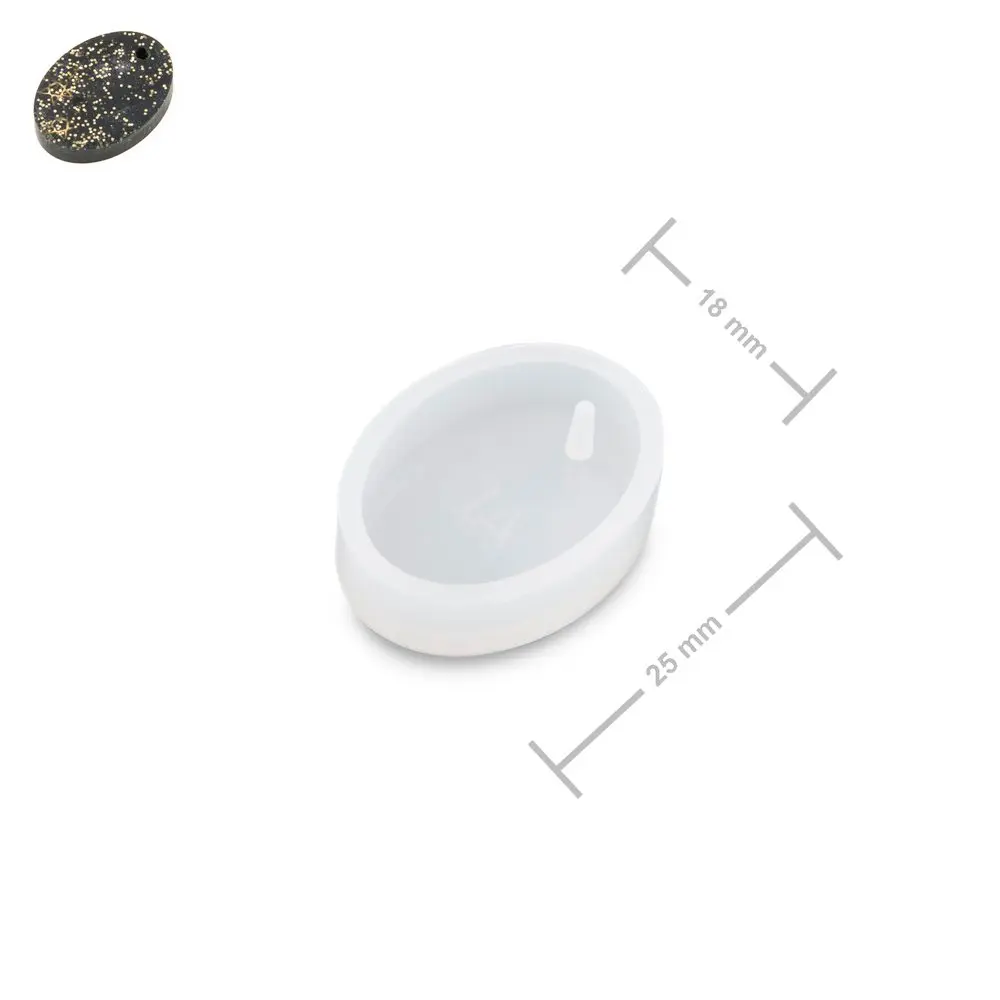 Silikonová forma na křišťálovou pryskyřici oválný přívěsek 25x18mm -