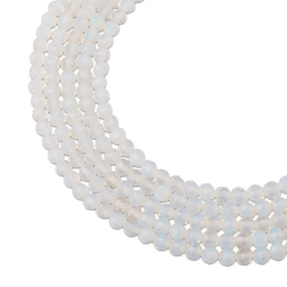 Korálky z minerálu Opalit 4 mm broušené - 18 cm
