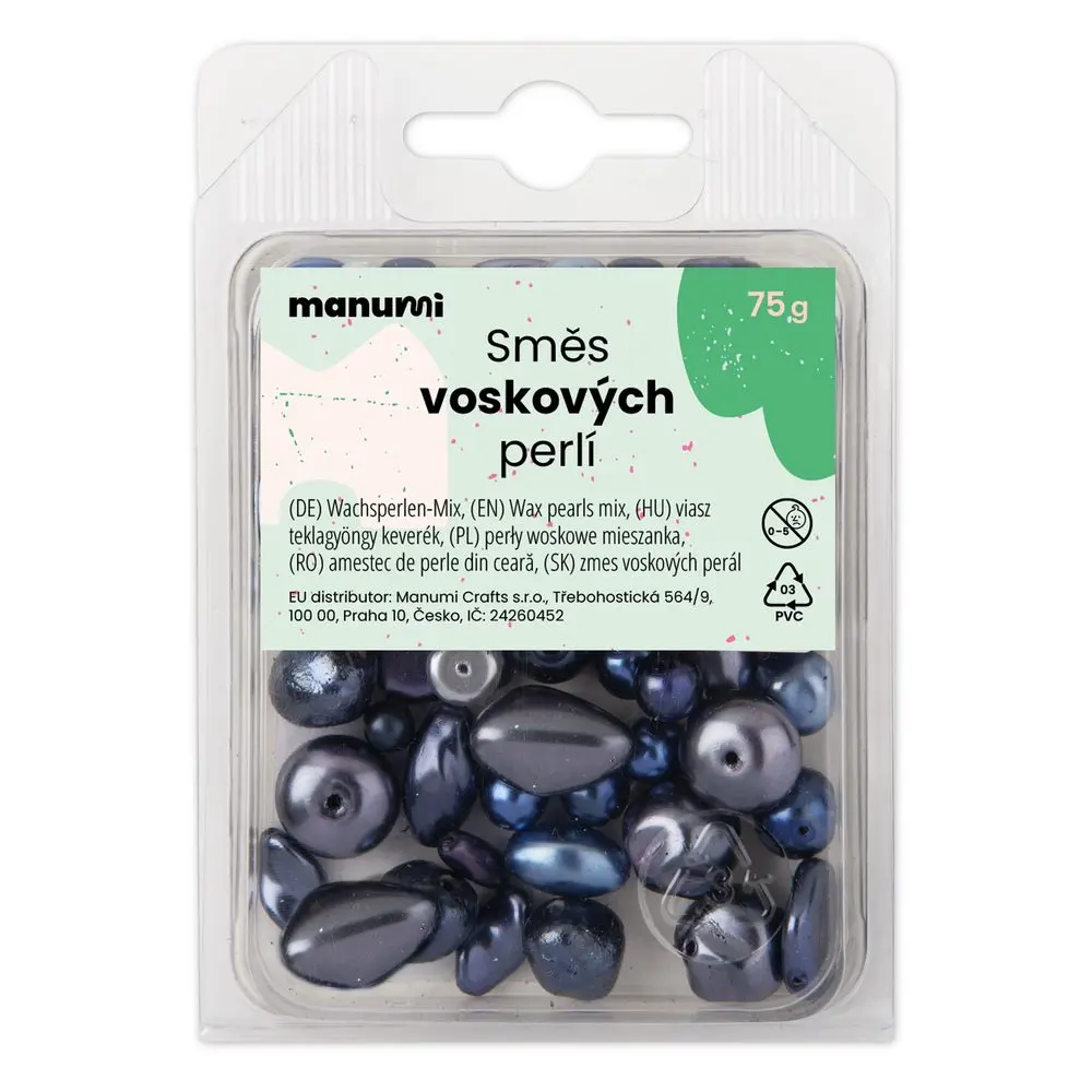 Manumi směs českých voskových perel modrá - 75 g