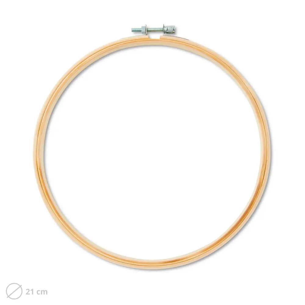 Dřevěný vyšívací kruh 21cm -