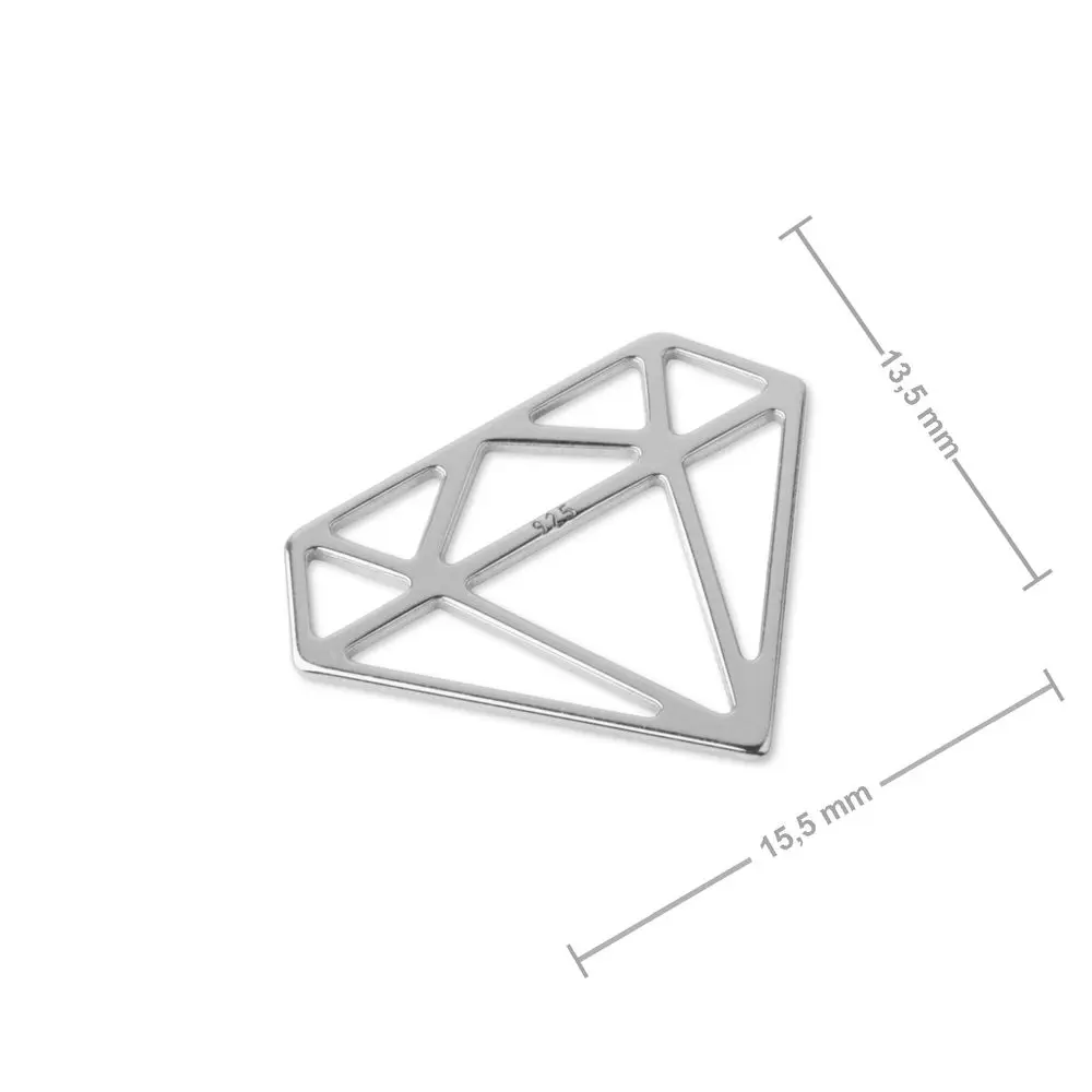 Stříbrný přívěsek diamant - 1 ks