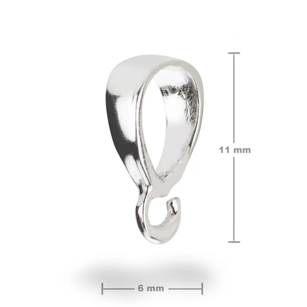 Stříbrná bižuterní šlupna 11 x 6 mm -