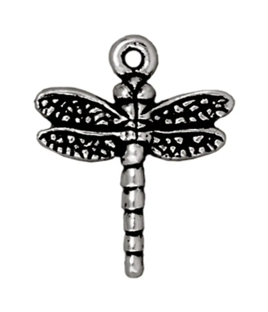 TierraCast přívěsek Dragonfly starostříbrný - 5 ks