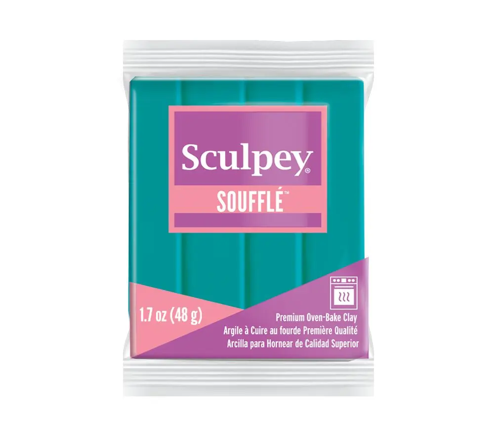 Sculpey SOUFFLÉ Seaglass tyrkysová - 5 ks - 5 ks