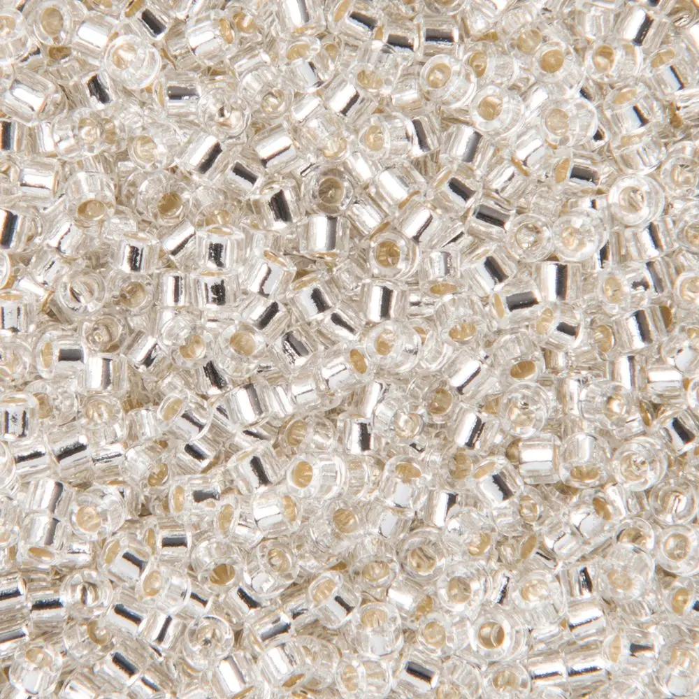 Miyuki Rokajlové korálky - Miyuki Delica 11/0 (DB-041) Silver Lined Crystal - 3 g