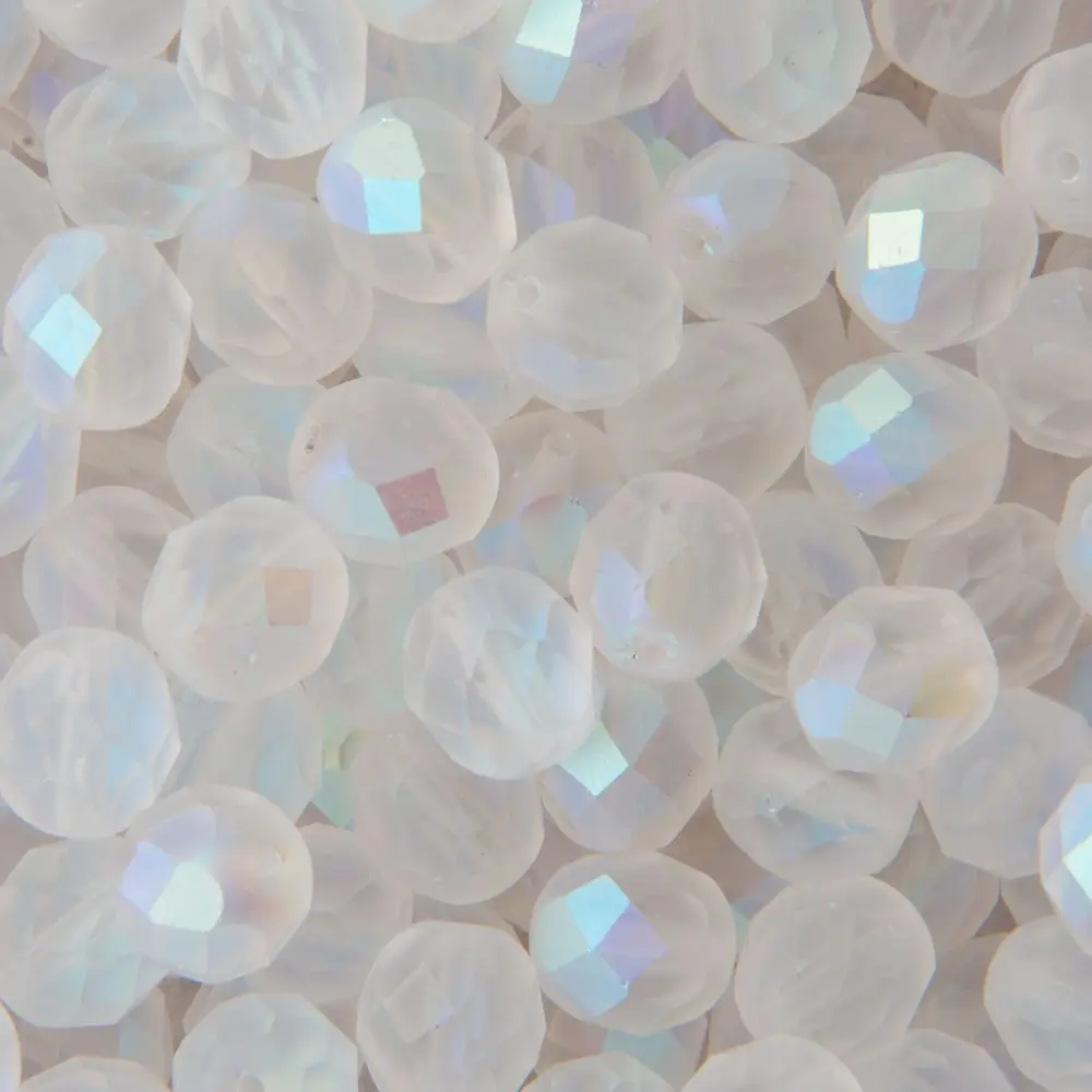 Manumi české broušené korálky 8 mm Matte Crystal AB -