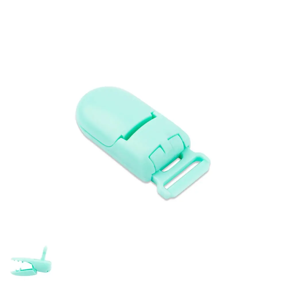 Plastový klip na dudlík 32x17,5x9 mm Crystaline Cyan - 10 ks