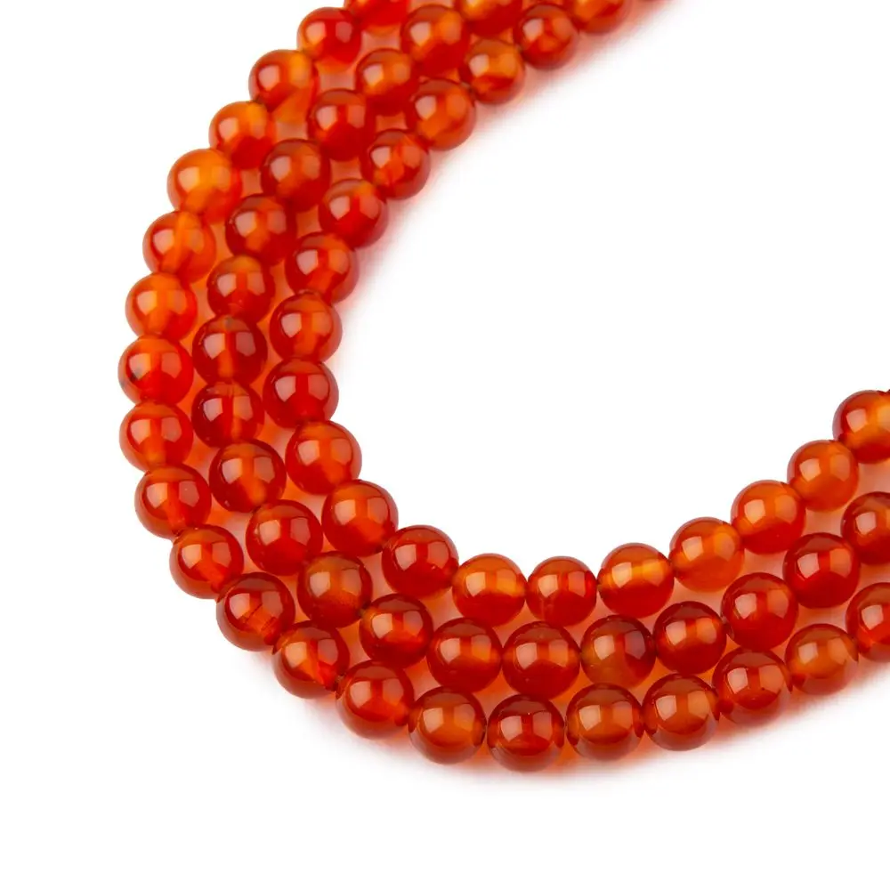 Korálky z minerálu Oranžový karneol 4 mm - 15 ks