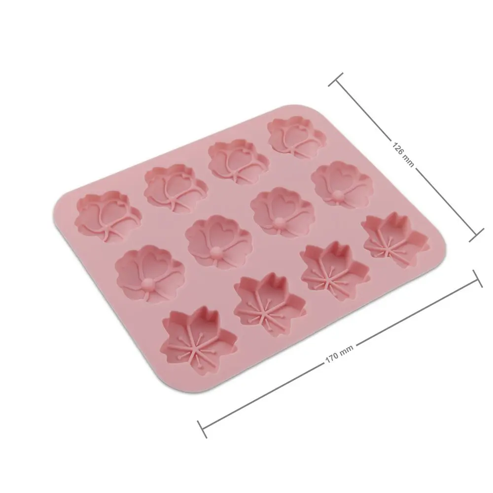Manumi silikonová forma na odlévání kreativní hmoty 170 x 126 x 11 mm mix květů - 1 ks