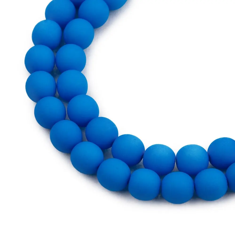 Estrela České mačkané korálky Estrela NEON 8 mm modré - 220 ks