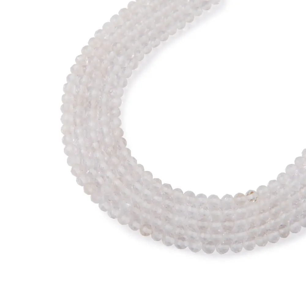 Korálky z minerálu Křišťál 2 mm broušené - 18 cm