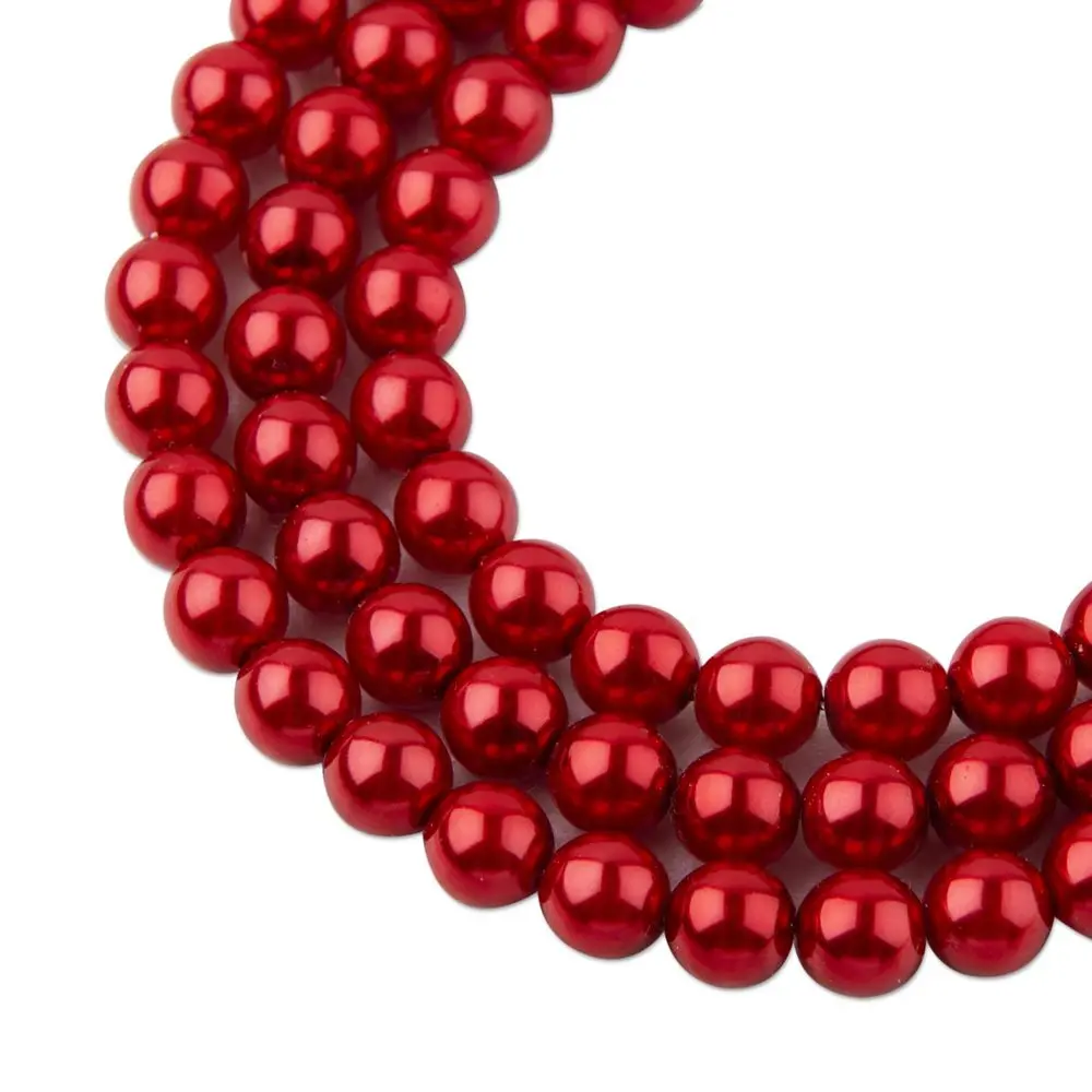 Manumi české voskové perle 6 mm červené - 30 ks
