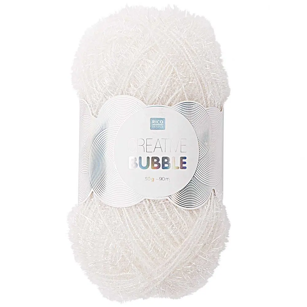 Rico design háčkovací příze na výrobu žínek Creative Bubble odstín 001 bílá - 3 ks