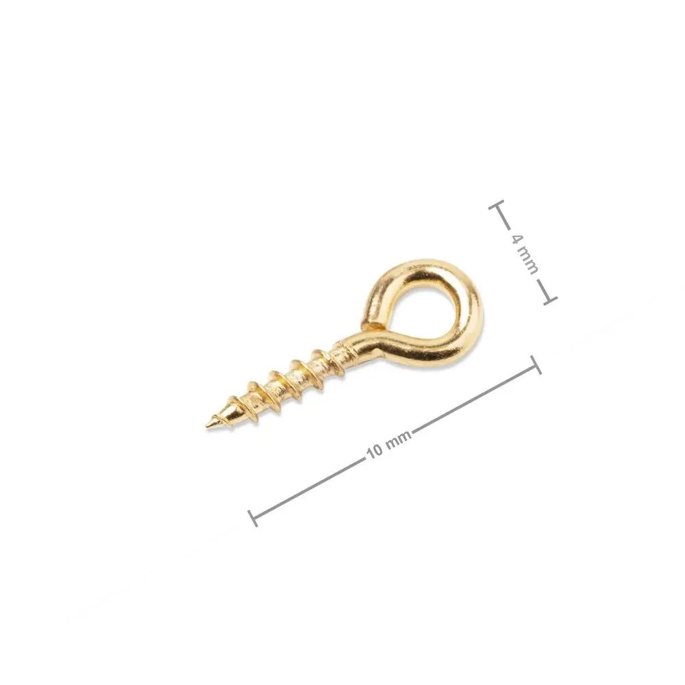 Bižuterní šroubovací očko 10x4 mm v barvě zlata - 12 ks