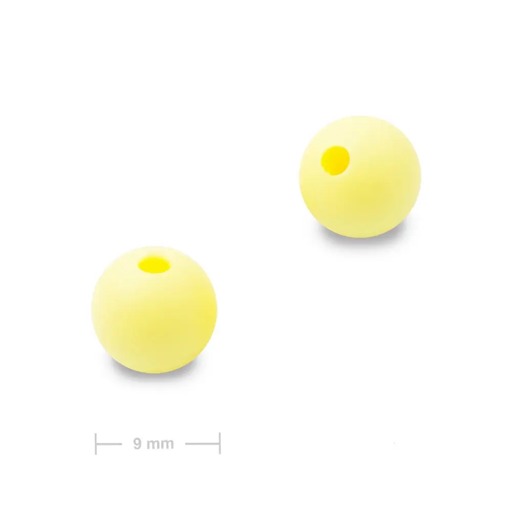 Silikonové kulaté korálky 9 mm Icecream Yellow - 30 ks