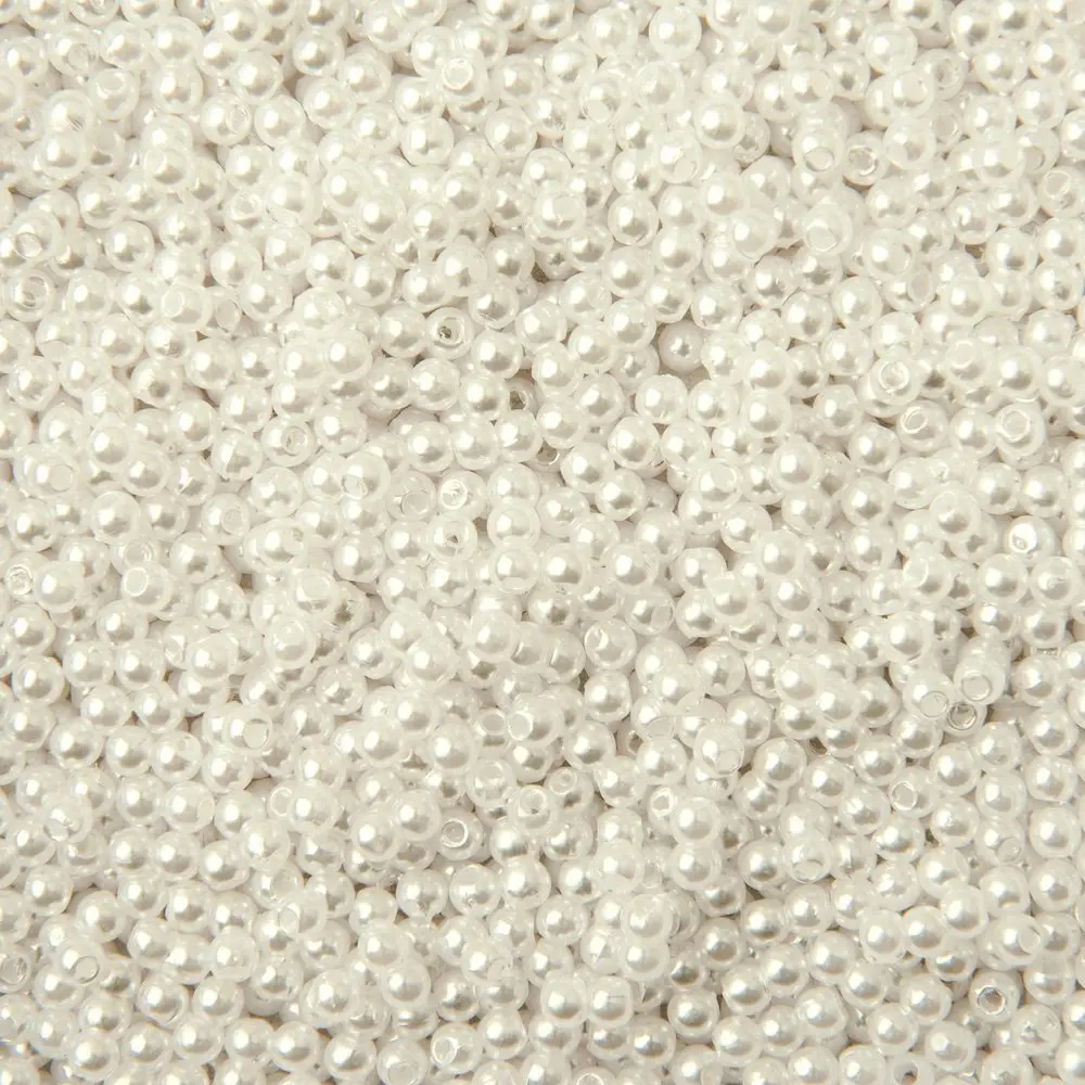 Plastové korálky imitace perel 3 mm - 60 ks