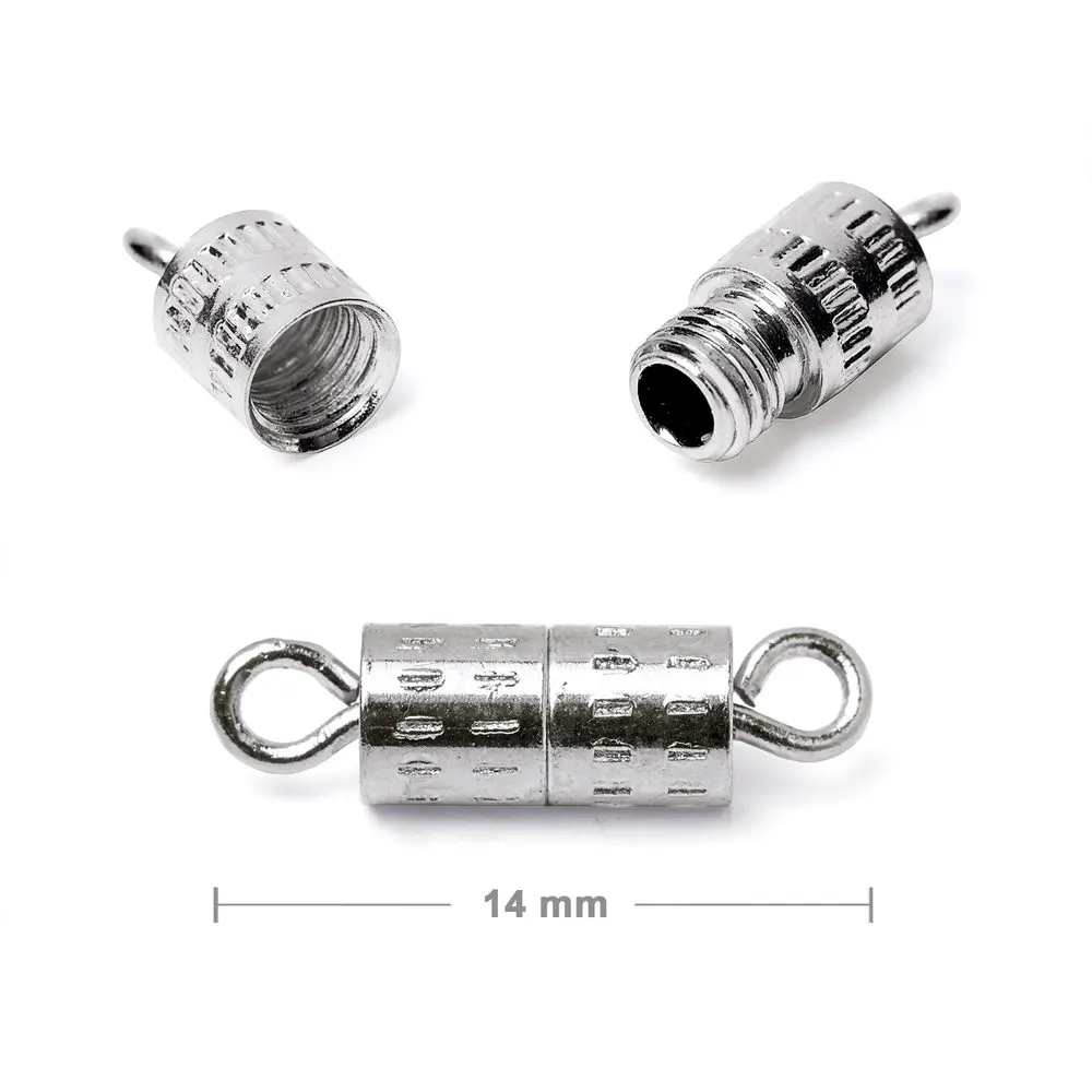 Šroubovací zapínání 14 mm v barvě stříbra - 30 ks