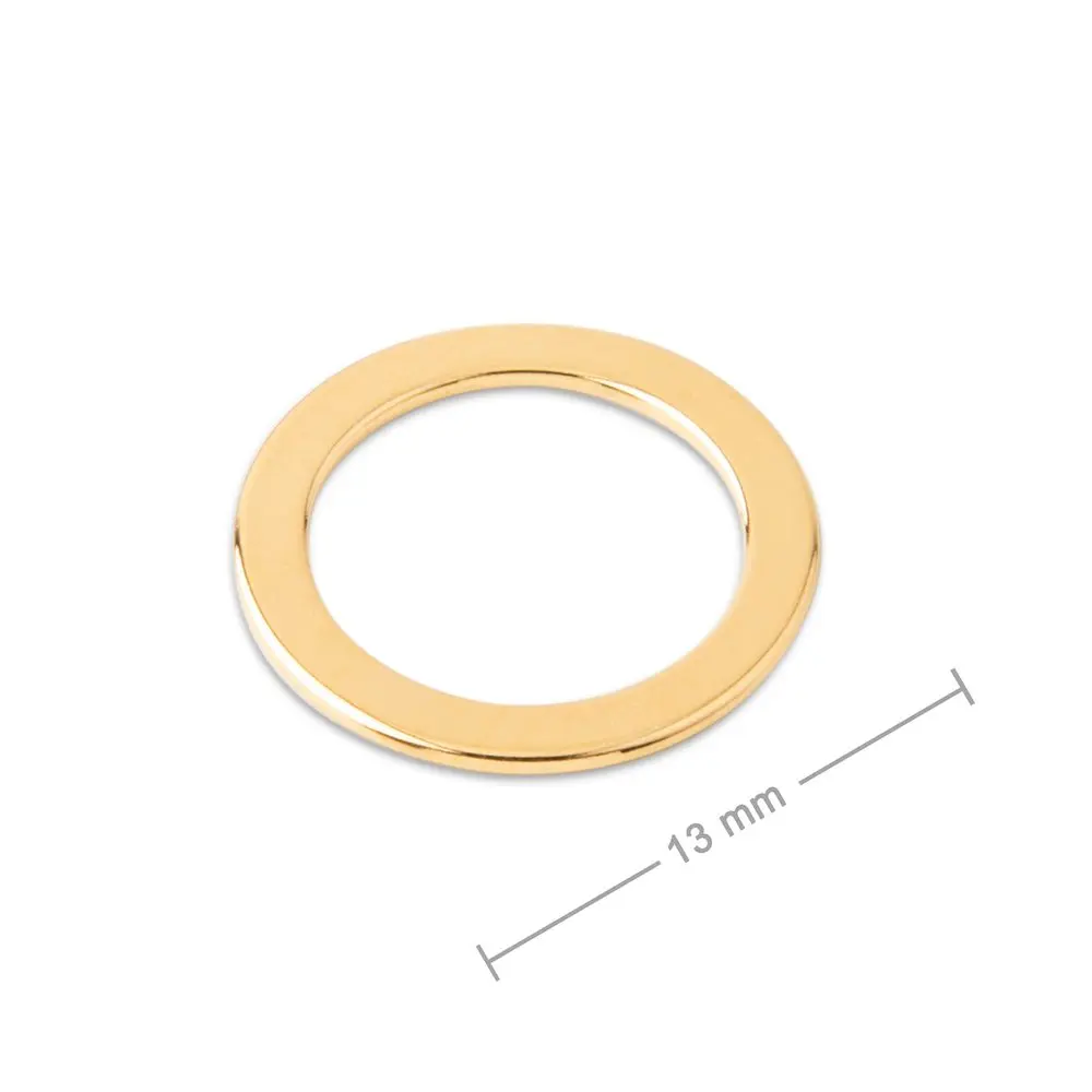 Stříbrný spojovací díl kroužek 13 mm pozlacený 24K zlatem -