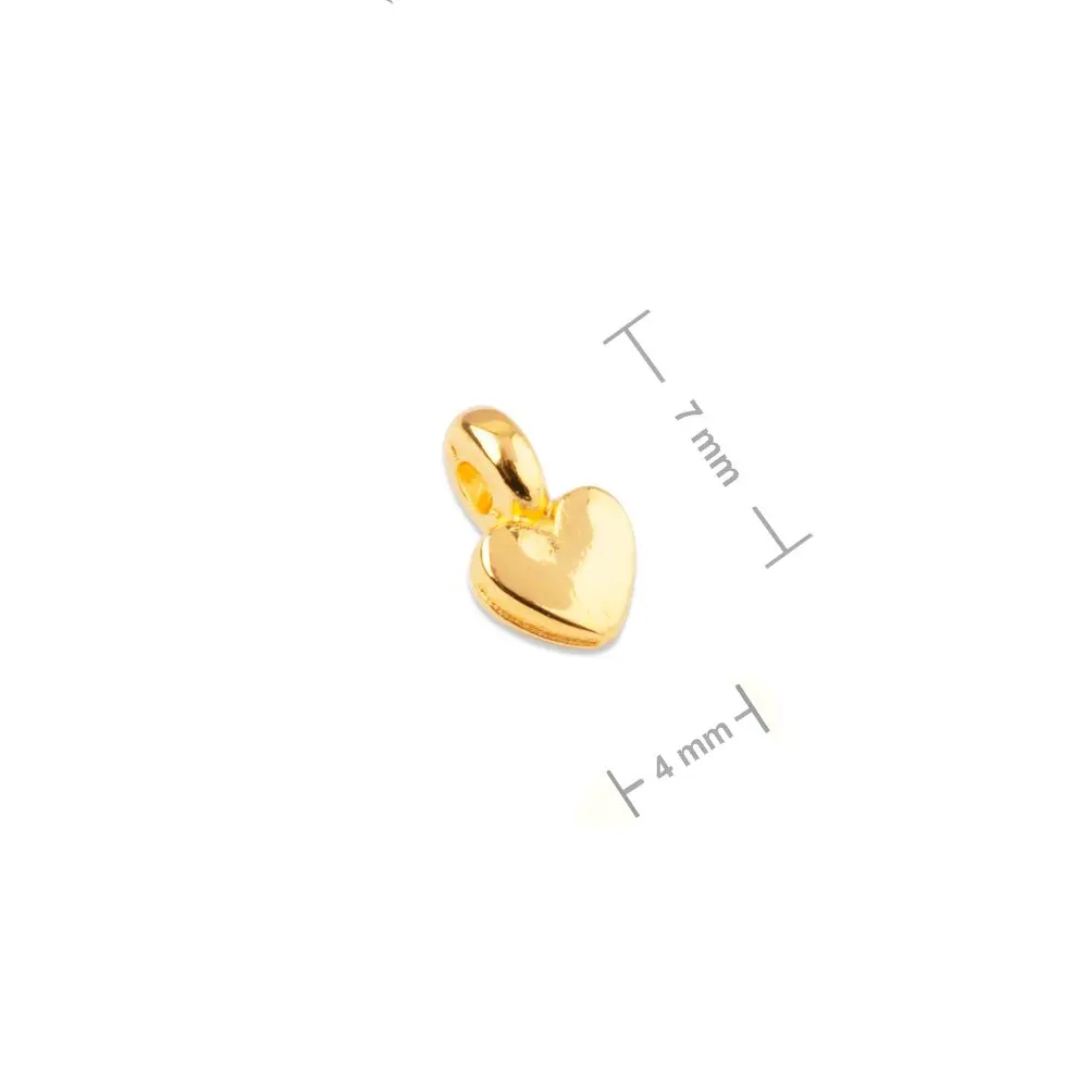 Manumi mini přívěsek srdce 7x4 mm pozlacený - 1 ks